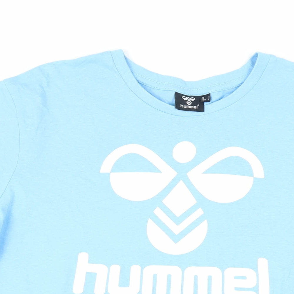 Hummel Mens Blue Cotton T-Shirt Size M Crew Neck