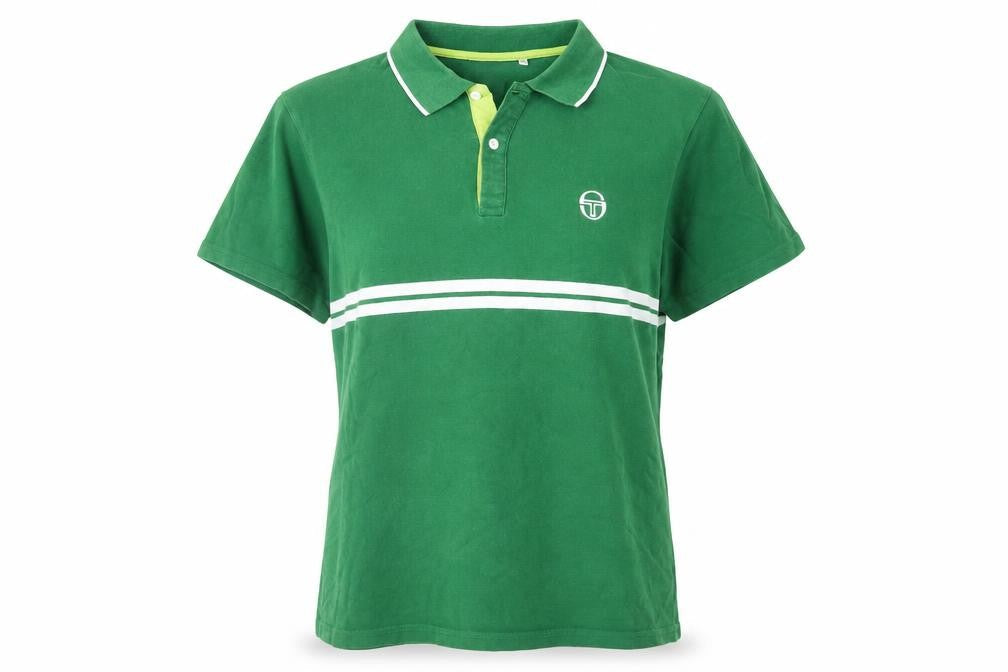Sergio Tacchini Womens Green Cotton Basic Polo Size XL Collared - Logo