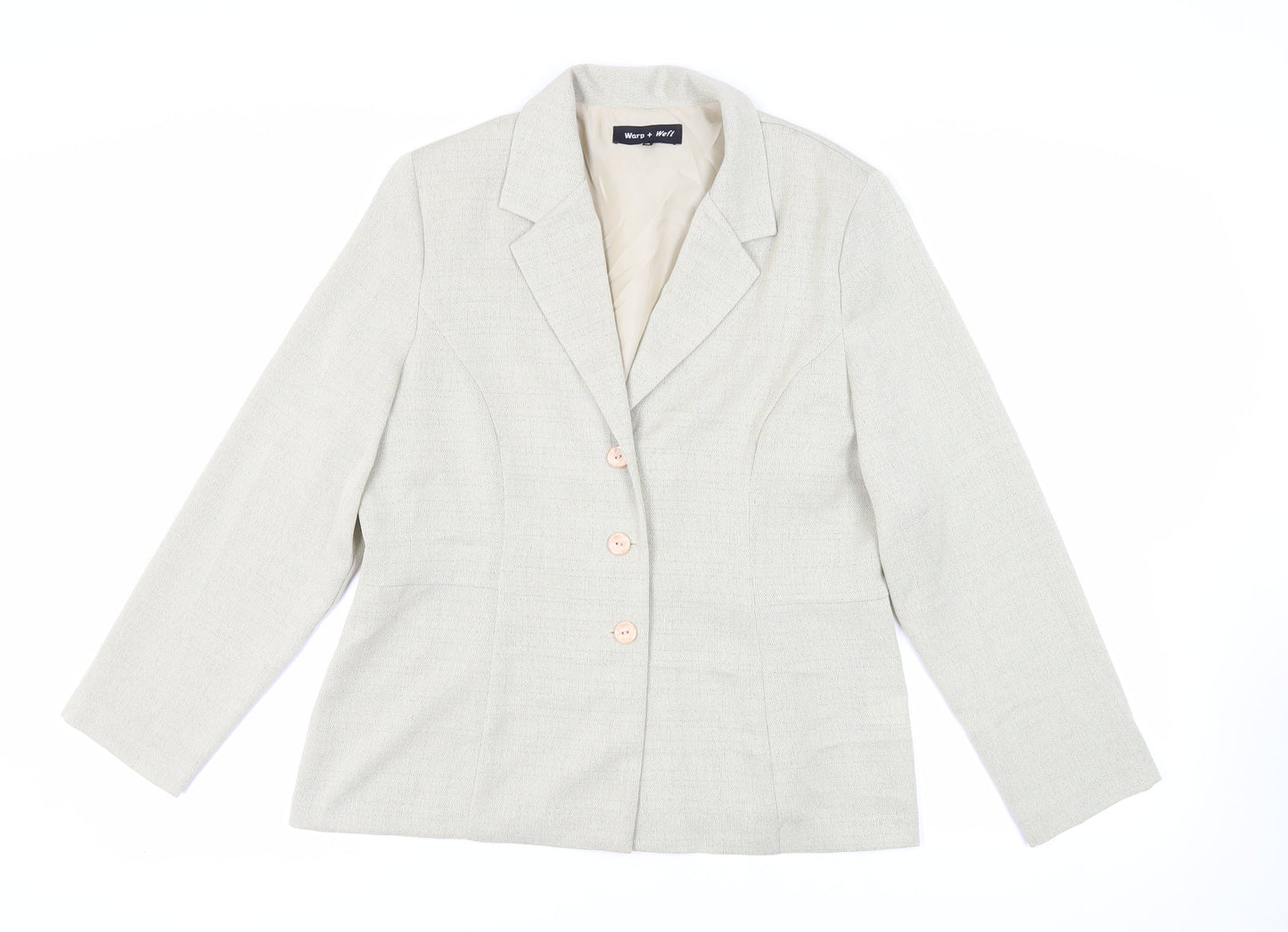Warp+Weft Womens Green Jacket Blazer Size 16 Button