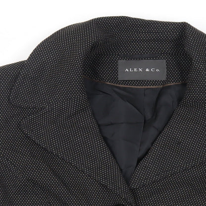 Alex & Co Womens Black Polka Dot Jacket Blazer Size 16 Button