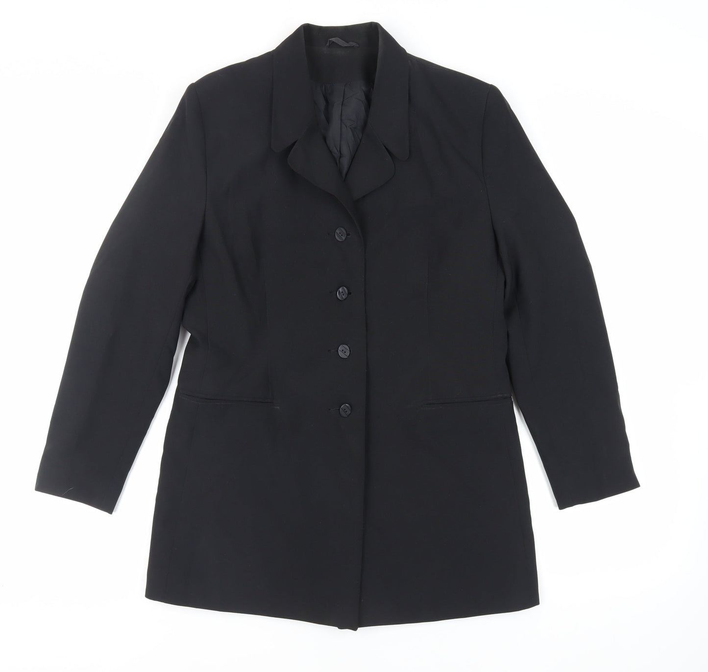 Classic Woman Womens Black Jacket Blazer Size 12 Button
