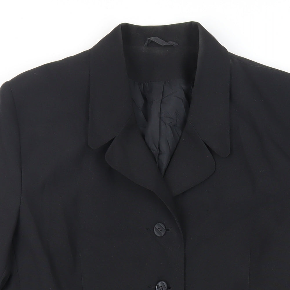 Classic Woman Womens Black Jacket Blazer Size 12 Button
