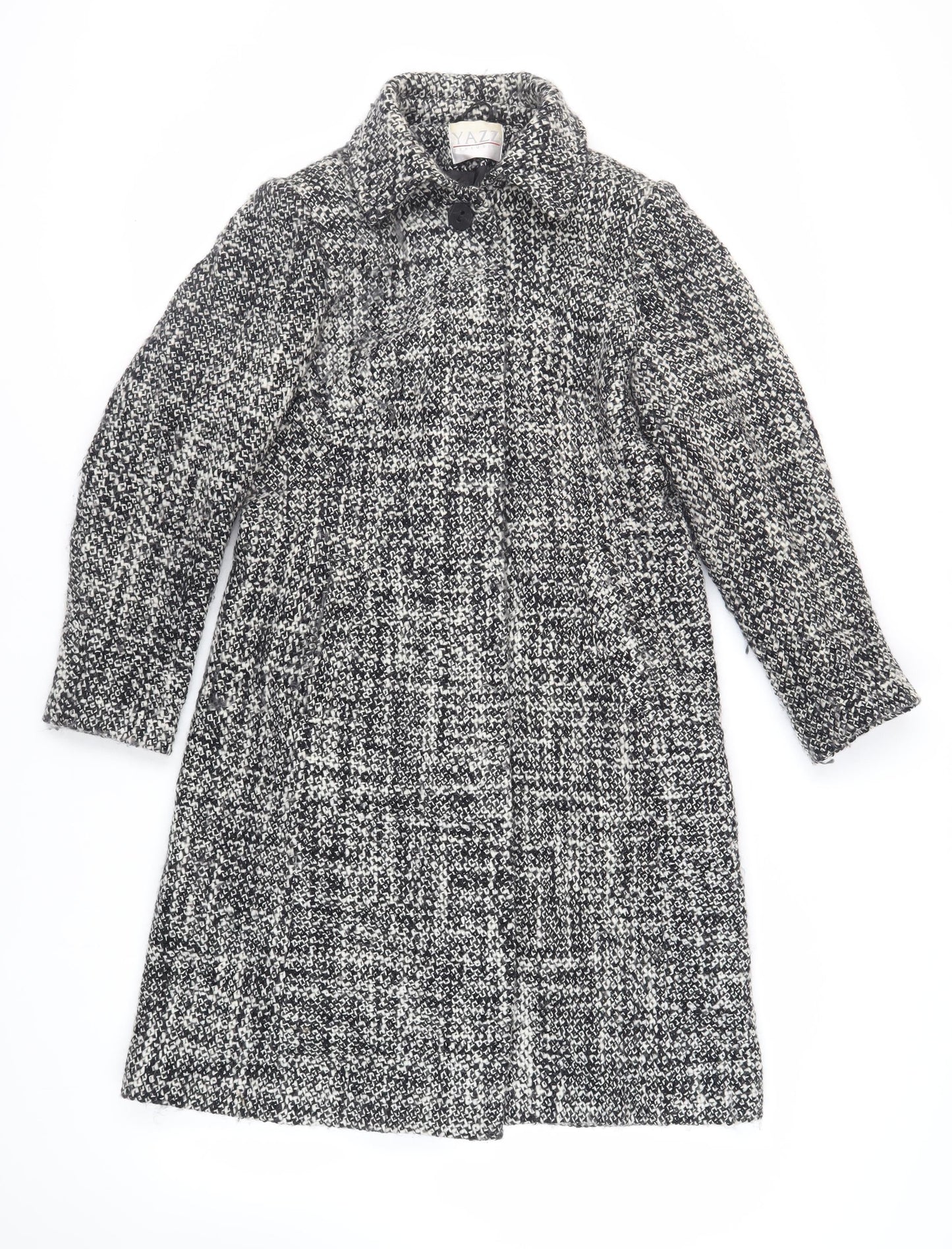 Yazz Womens Black Overcoat Coat Size 12 Button