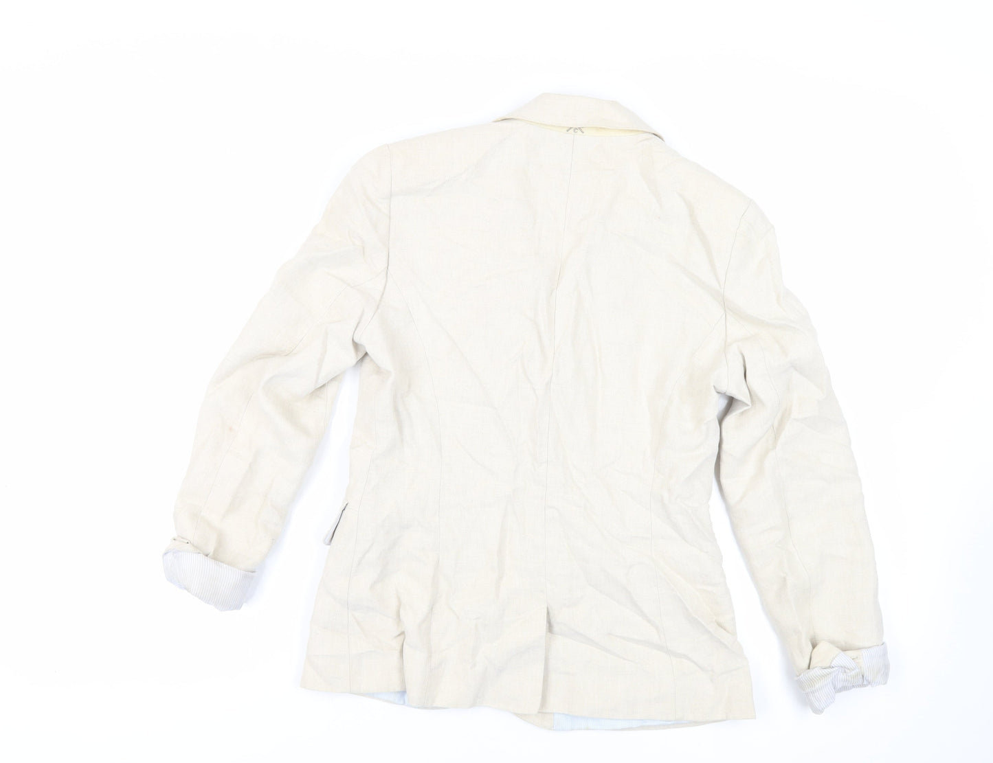 Crew Clothing Womens Beige Jacket Blazer Size 12 Button