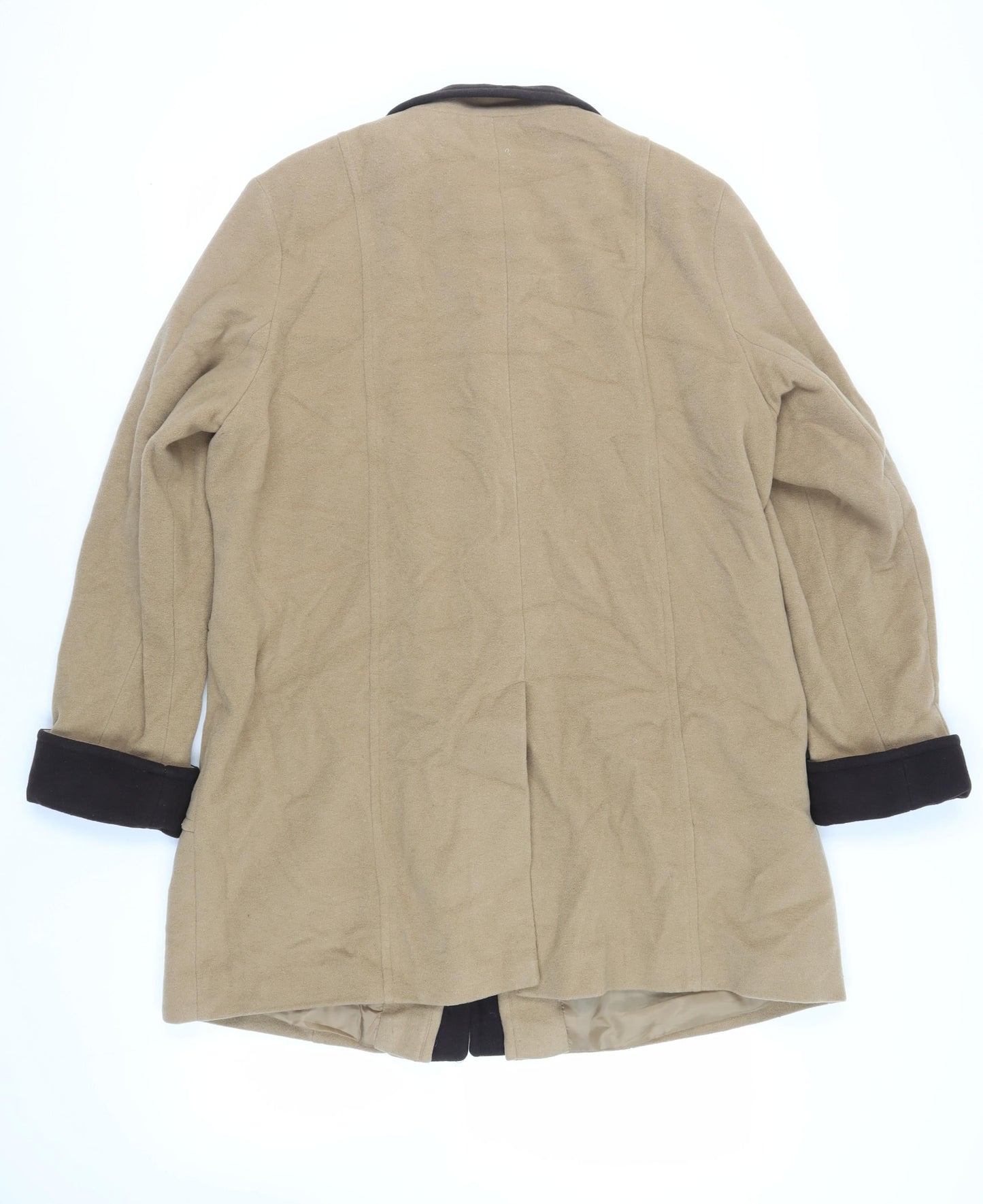 Debenhams Womens Beige Overcoat Coat Size 18 Button