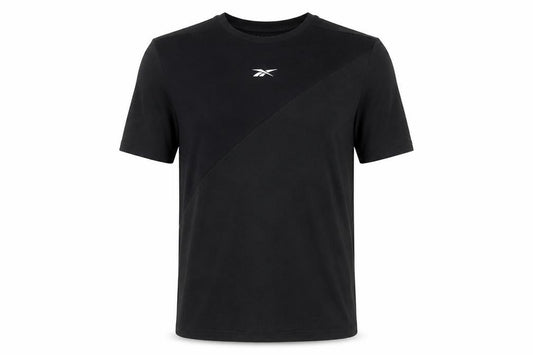 Reebok Mens Black Polyester T-Shirt Size S Crew Neck - Logo