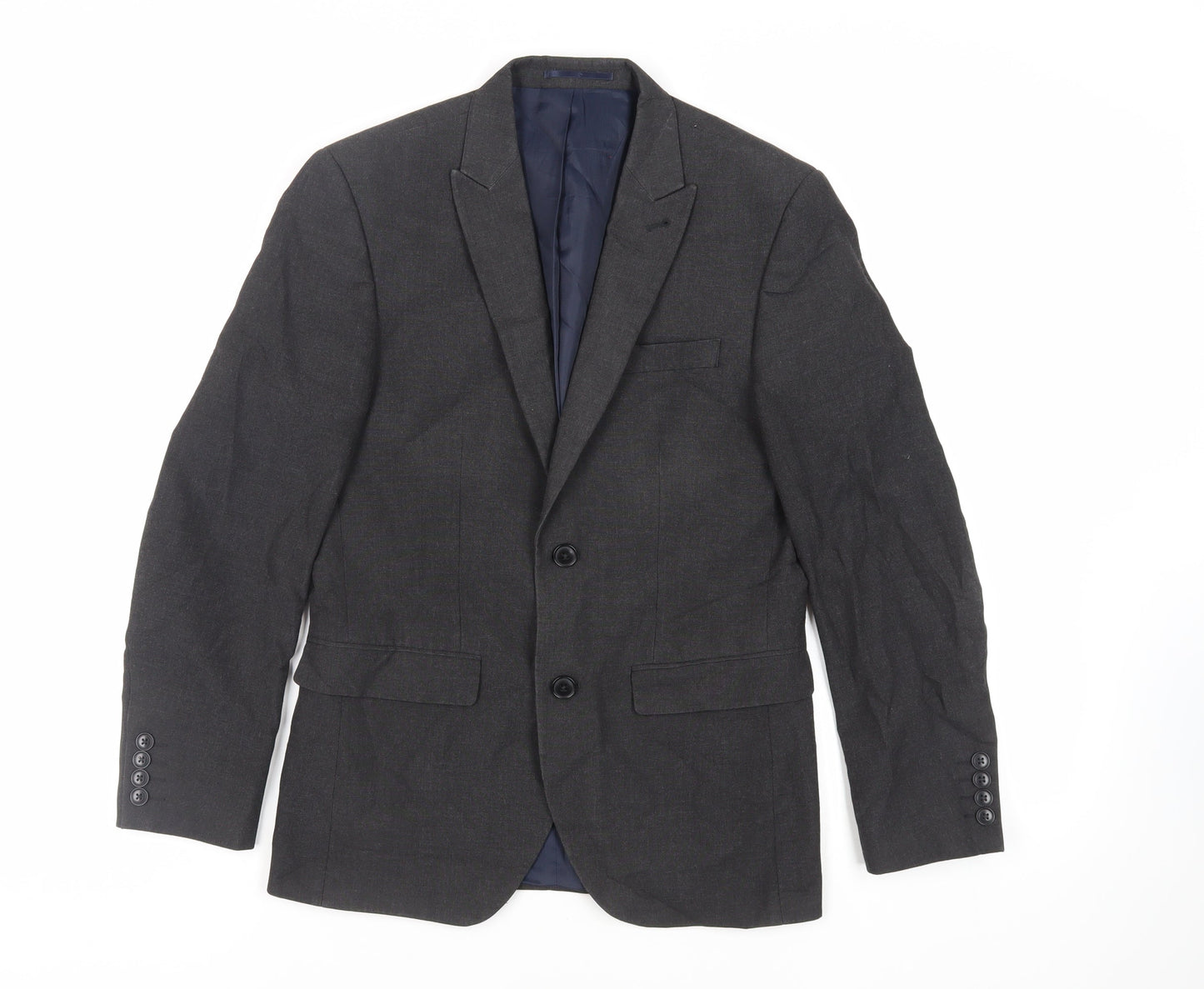 NEXT Mens Grey Polyester Jacket Suit Jacket Size 36 Regular