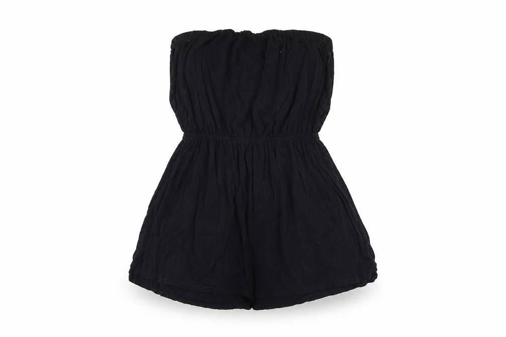 ASOS Womens Black Polyester Playsuit One-Piece Size 12 Tie