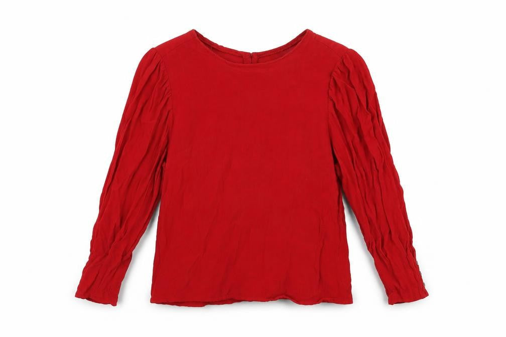 Bershka Womens Red Viscose Basic T-Shirt Size S Round Neck