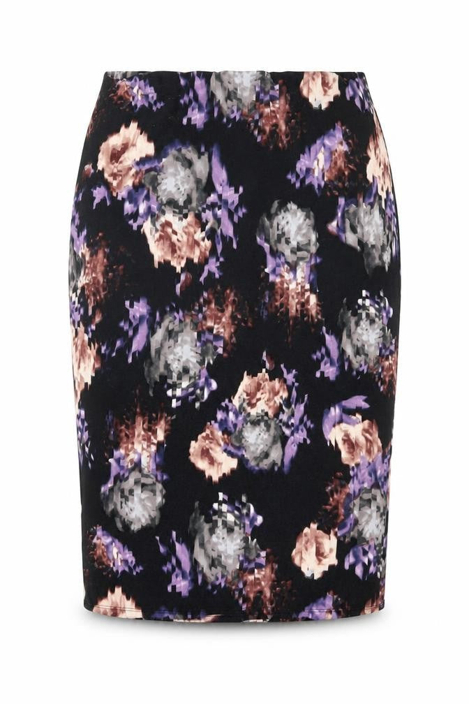 Marks & Spencer Womens Black Geometric Polyester Straight & Pencil Skirt Size 14