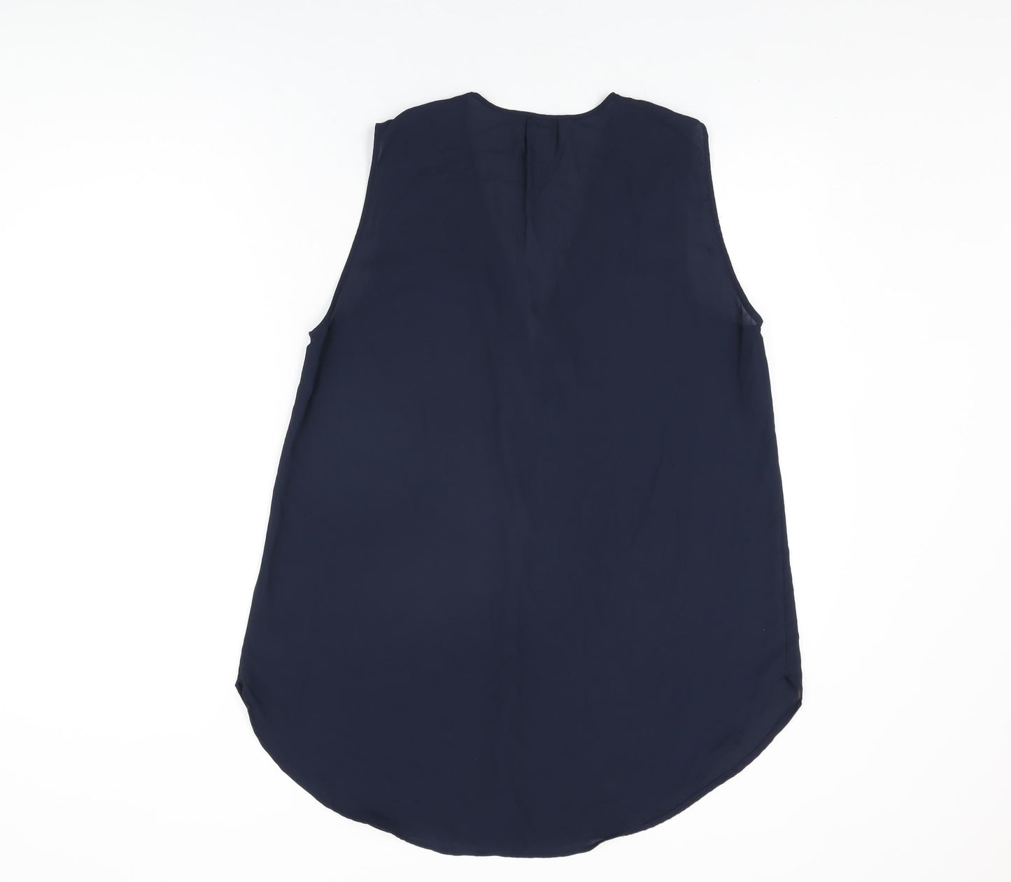 H&M Womens Blue Polyester Basic Blouse Size 14 V-Neck
