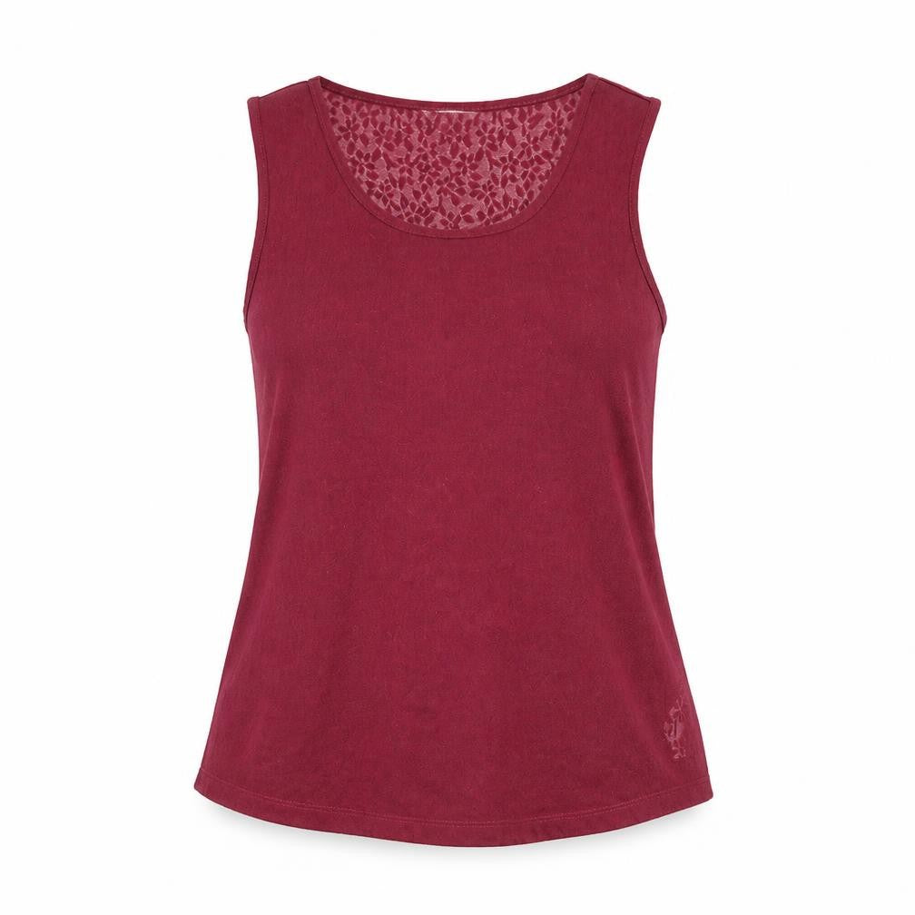 Anthology Womens Red Floral Polyester Basic T-Shirt Size 14 Round Neck