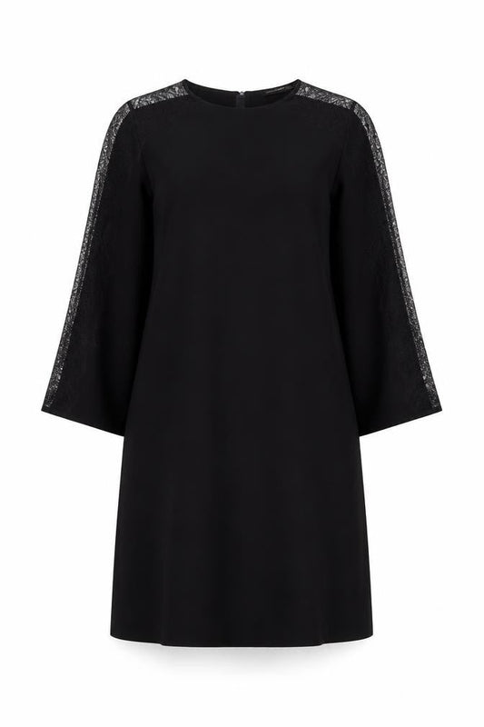 Zara Womens Black Polyester Shift Size M Round Neck Zip
