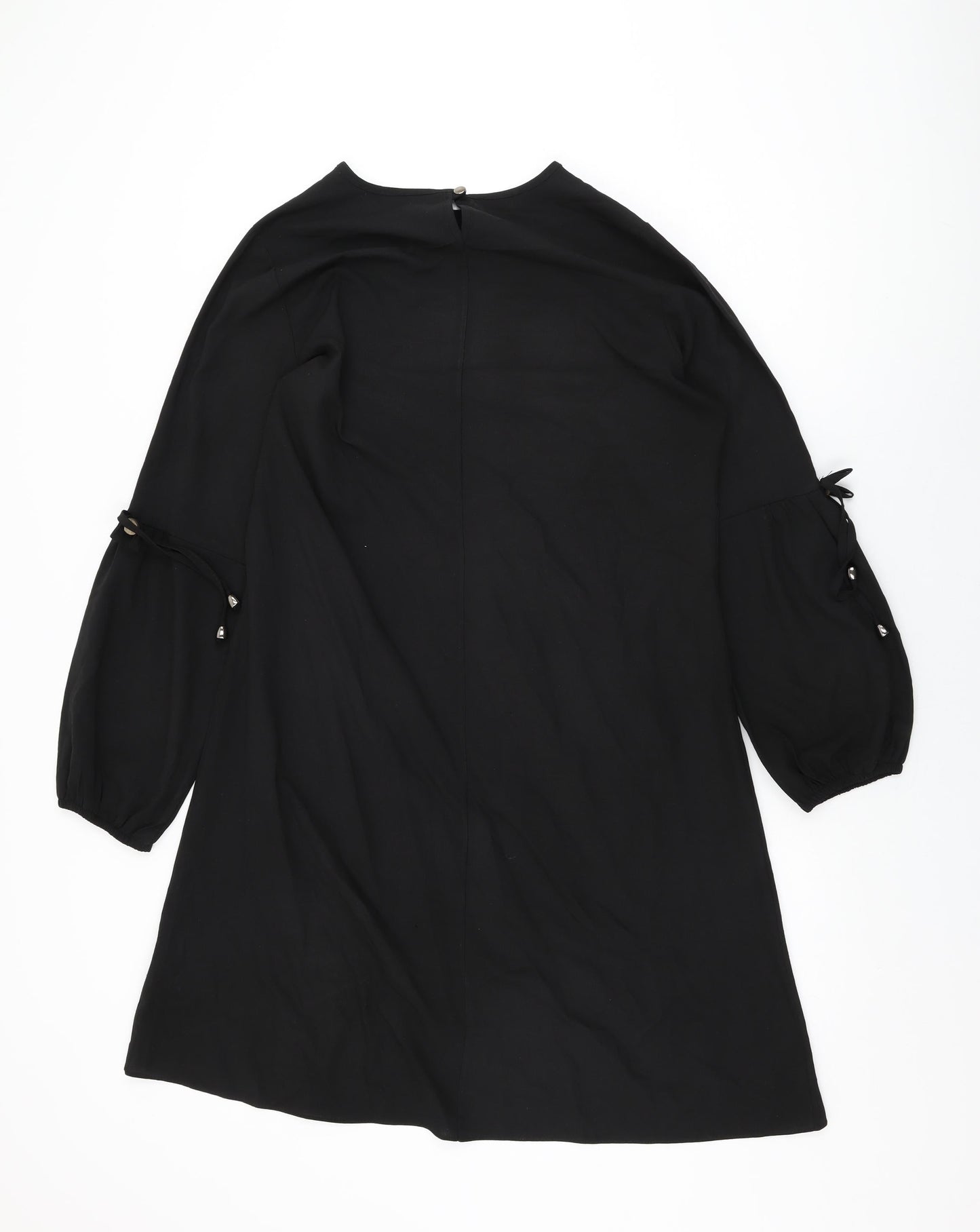 Tavin Womens Black Polyester Shift Size 12 Round Neck Button