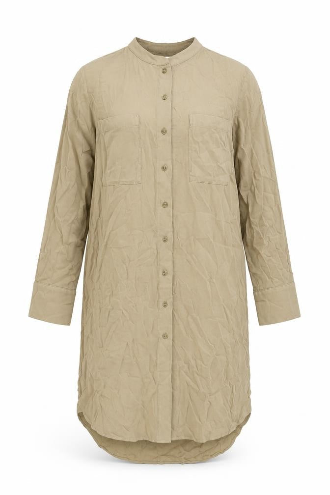 Autograph Womens Beige Viscose Shift Size 8 Round Neck Button