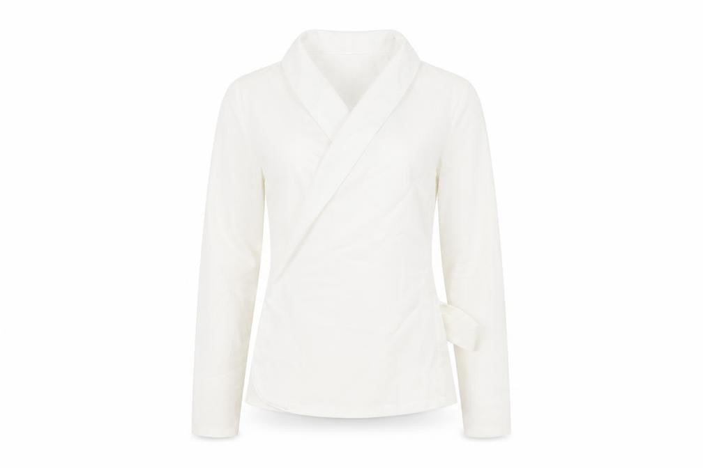 Boohoo Womens White Polyester Wrap T-Shirt Size 8 Collared