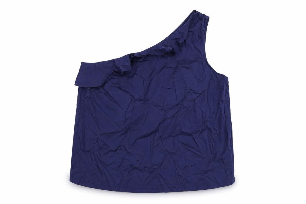 Marks & Spencer Womens Blue Cotton Basic T-Shirt Size 18 One Shoulder