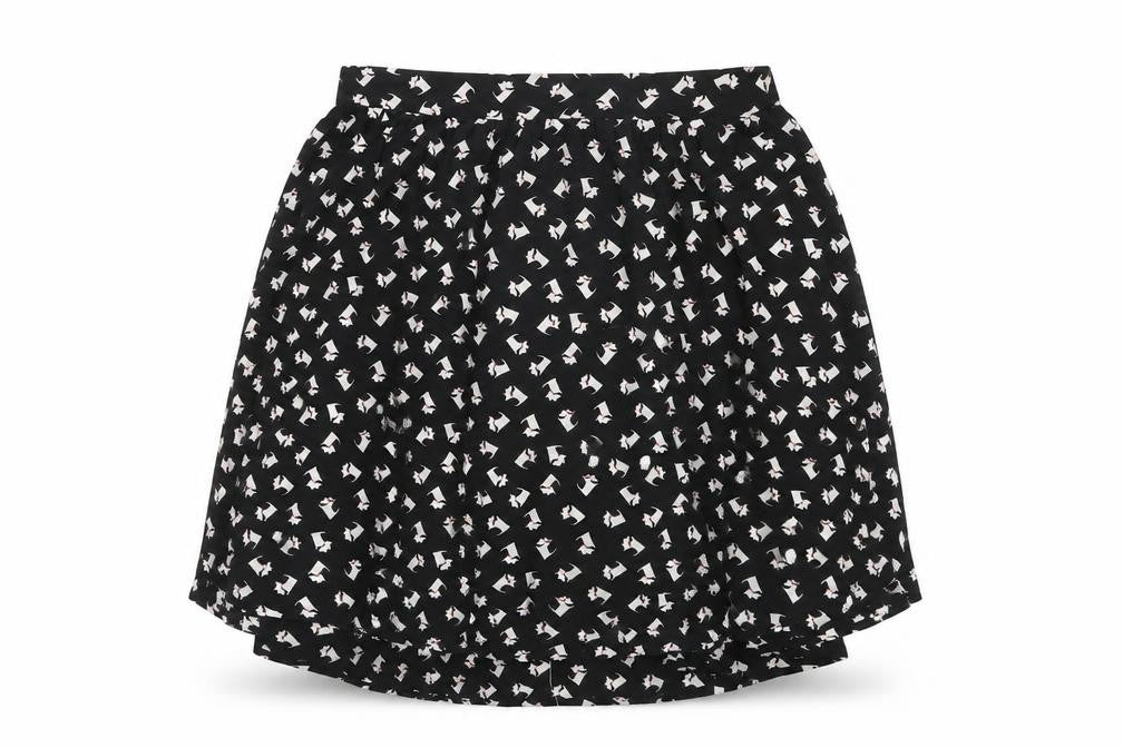 Twik Womens Black Geometric Polyester Skater Skirt Size M