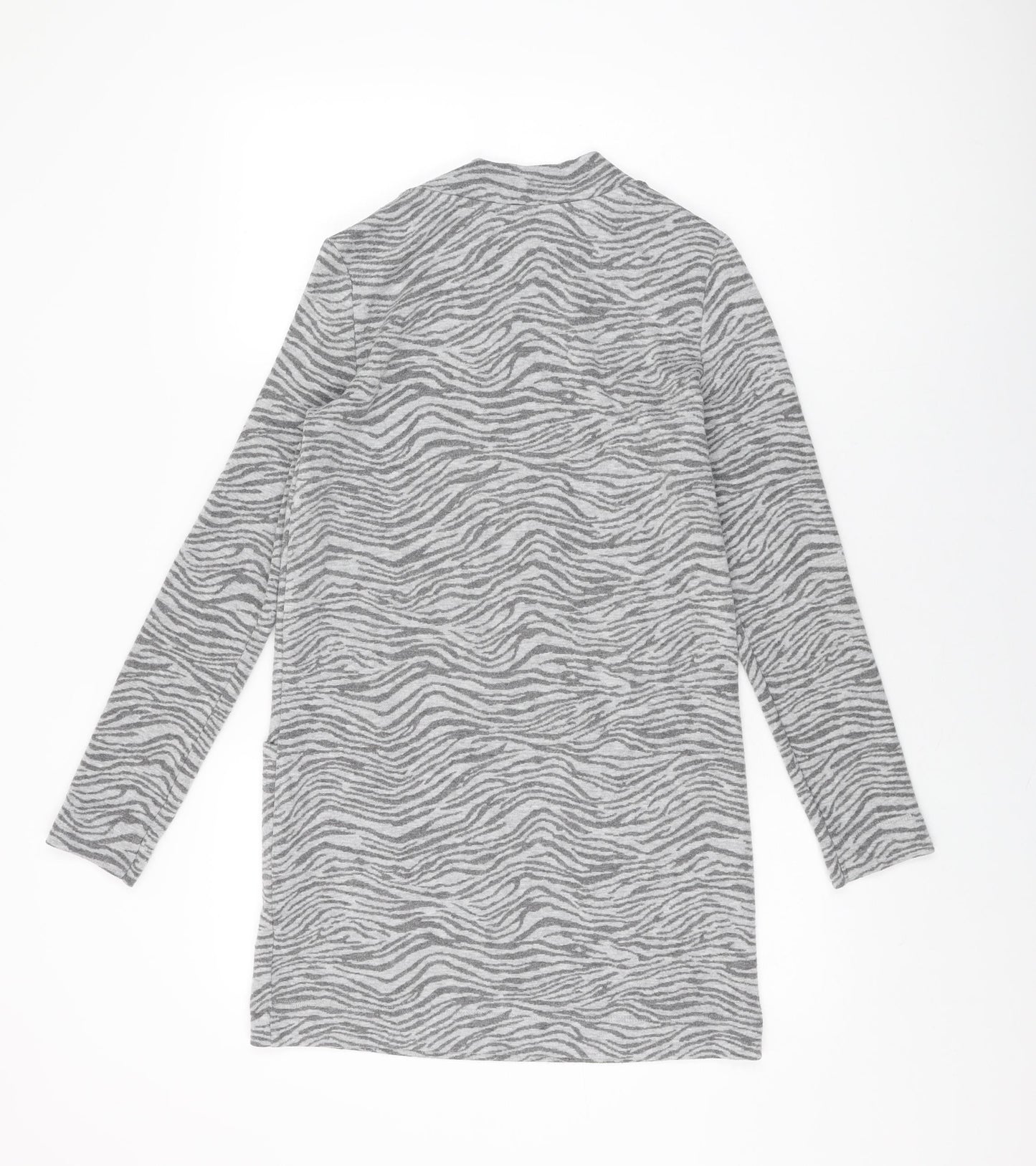 Marks and Spencer Womens Grey Animal Print Polyester Shift Size 8 Round Neck Pullover