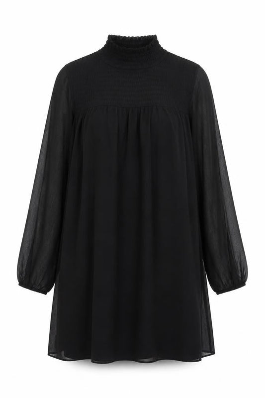 H&M Womens Black Polyester Shift Size 8 Round Neck Pullover