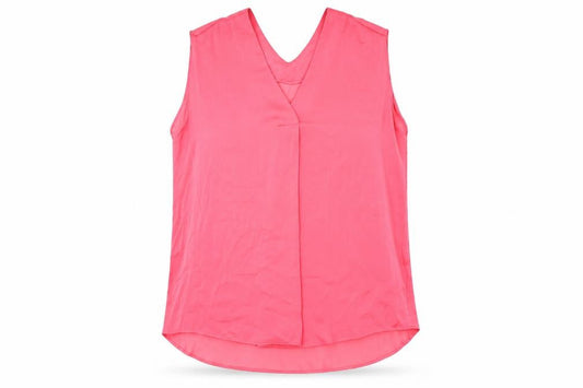 Marks and Spencer Womens Pink Polyester Basic Blouse Size 16 V-Neck