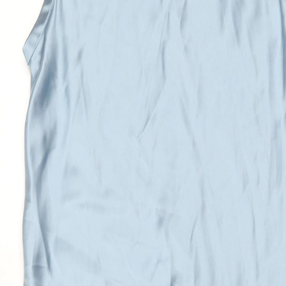 Zara Womens Blue Polyester Maxi Size M Round Neck Zip