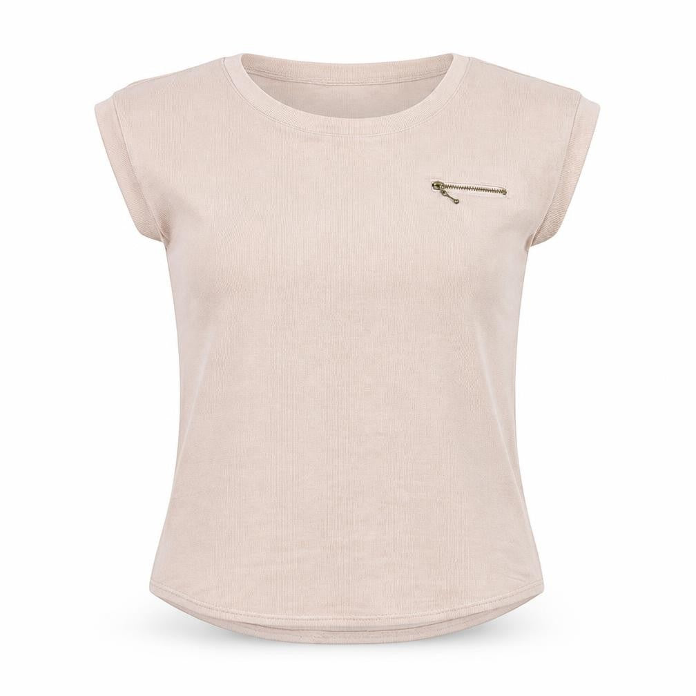 New Look Womens Pink Polyester Basic T-Shirt Size 10 Round Neck