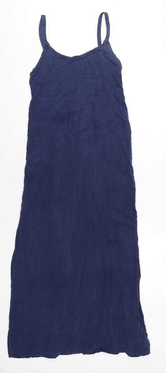 Zara Womens Blue Cotton A-Line Size S Scoop Neck Pullover