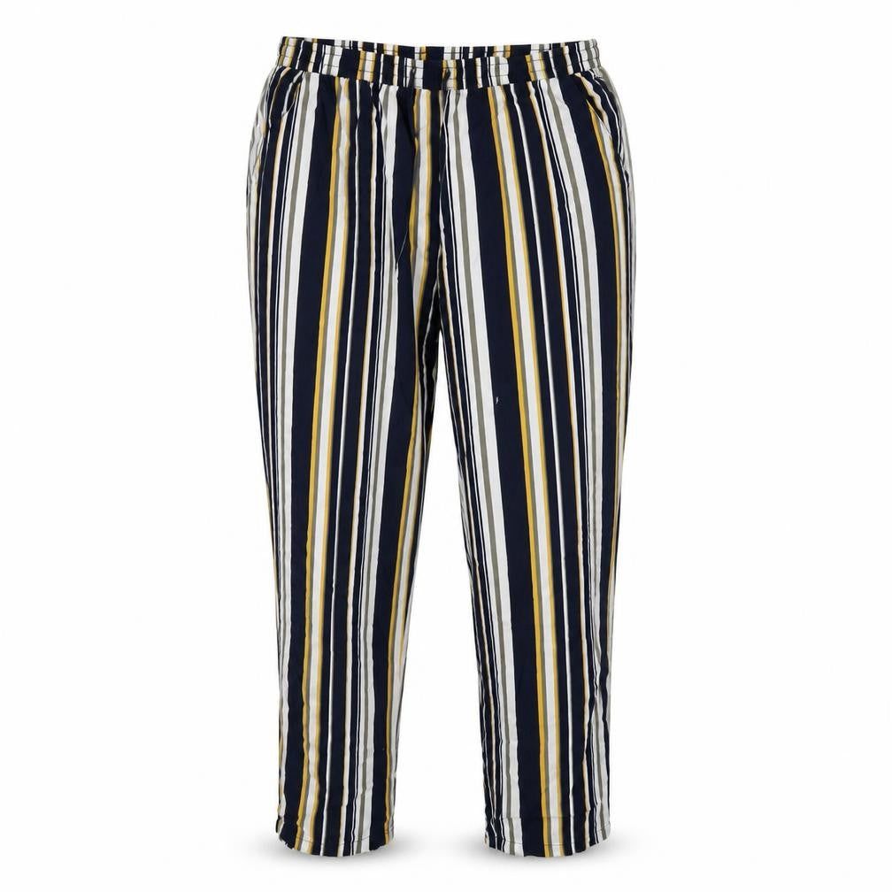 Damart Womens Multicoloured Striped Viscose Trousers Size 16 L26 in Regular Drawstring