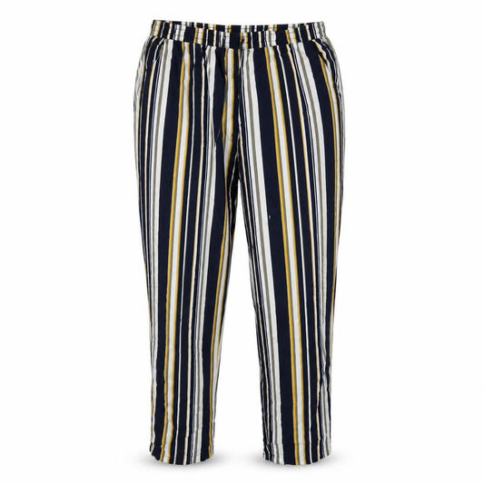 Damart Womens Multicoloured Striped Viscose Trousers Size 16 L26 in Regular Drawstring