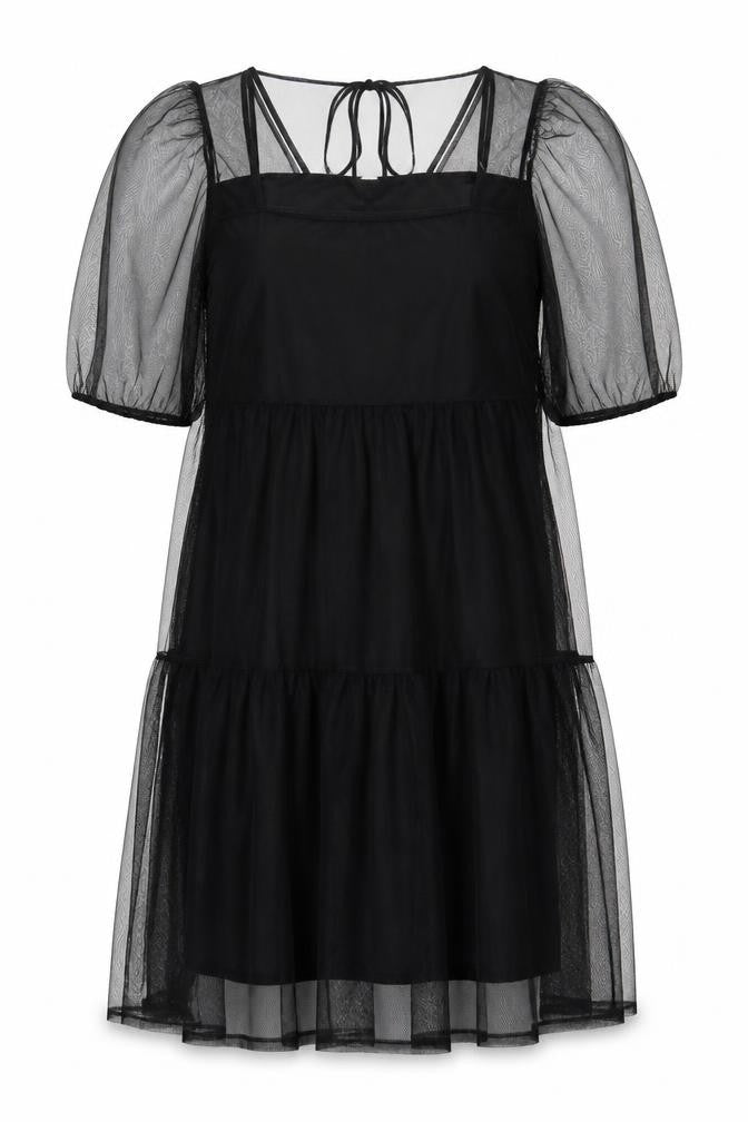 H&M Womens Black Polyester A-Line Size L Square Neck Pullover
