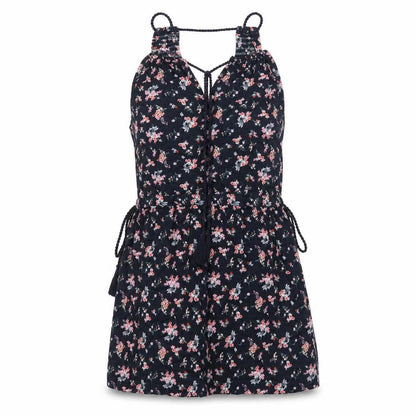 Next Womens Blue Floral Viscose A-Line Size 12 Round Neck Pullover