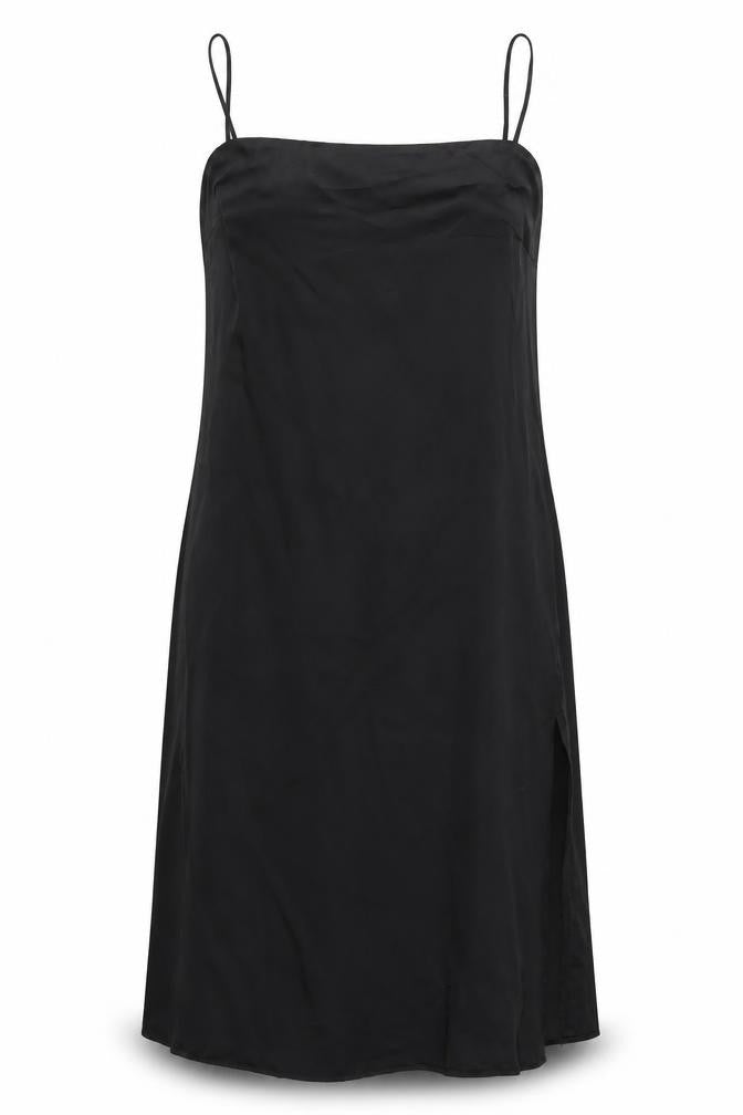 H&M Womens Black Polyester Slip Dress Size XL Square Neck Pullover