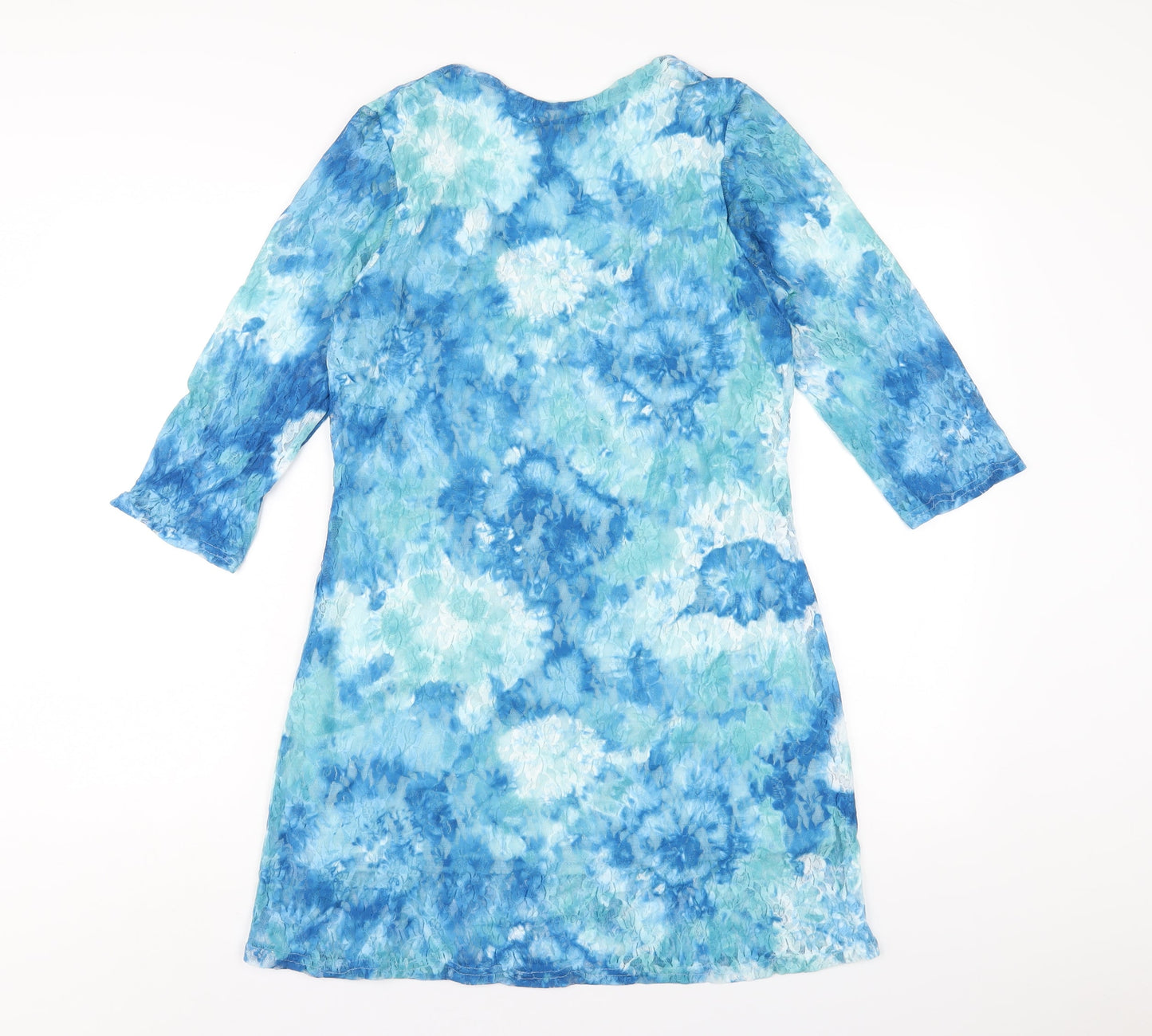 Sophie Womens Blue Polyester A-Line Size 12 V-Neck Pullover