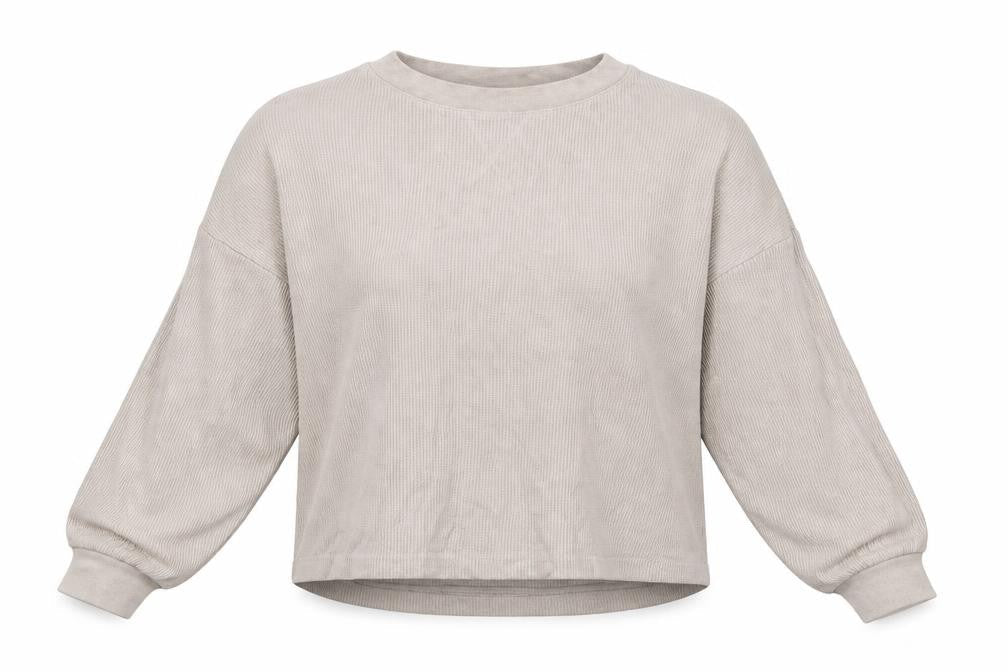 H&M Womens Beige Polyester Cropped T-Shirt Size M Crew Neck