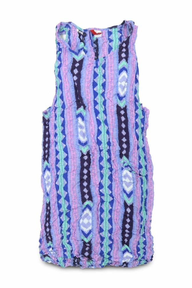 H&M Womens Multicoloured Geometric Viscose Basic Tank Size 10 Scoop Neck