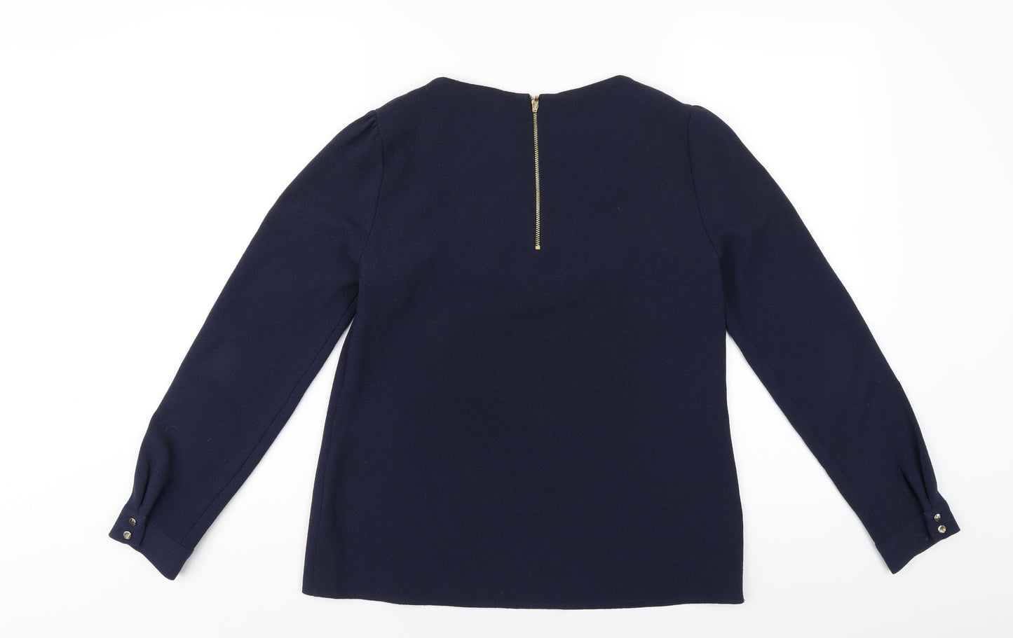 Oasis Womens Blue Polyester Basic T-Shirt Size 10 Round Neck