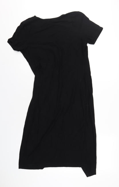 Next Womens Black Viscose A-Line Size 10 V-Neck Pullover