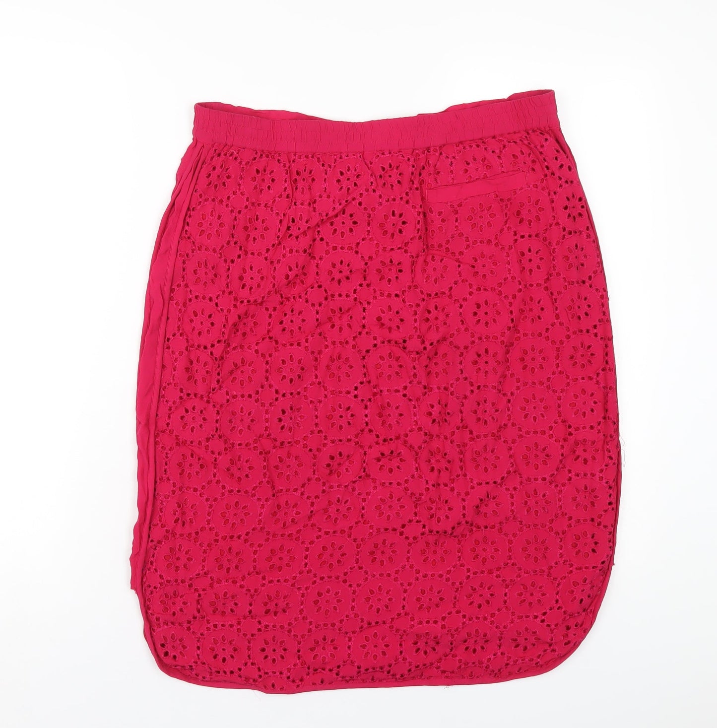 Wishbone Womens Pink Viscose A-Line Skirt Size 10 Drawstring