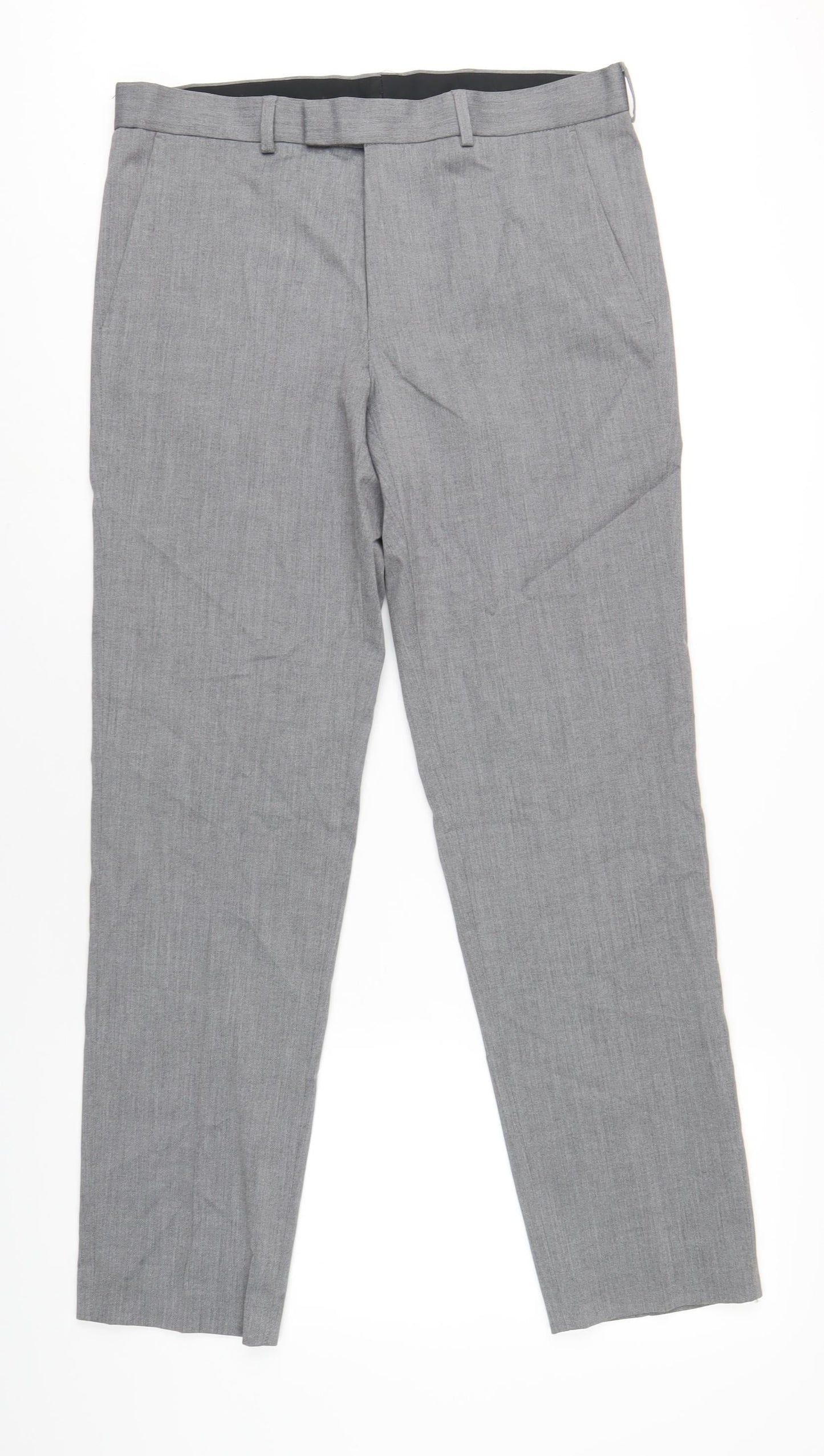 Marks and Spencer Mens Grey Polyester Tuxedo Suit Trousers Size 34 Regular
