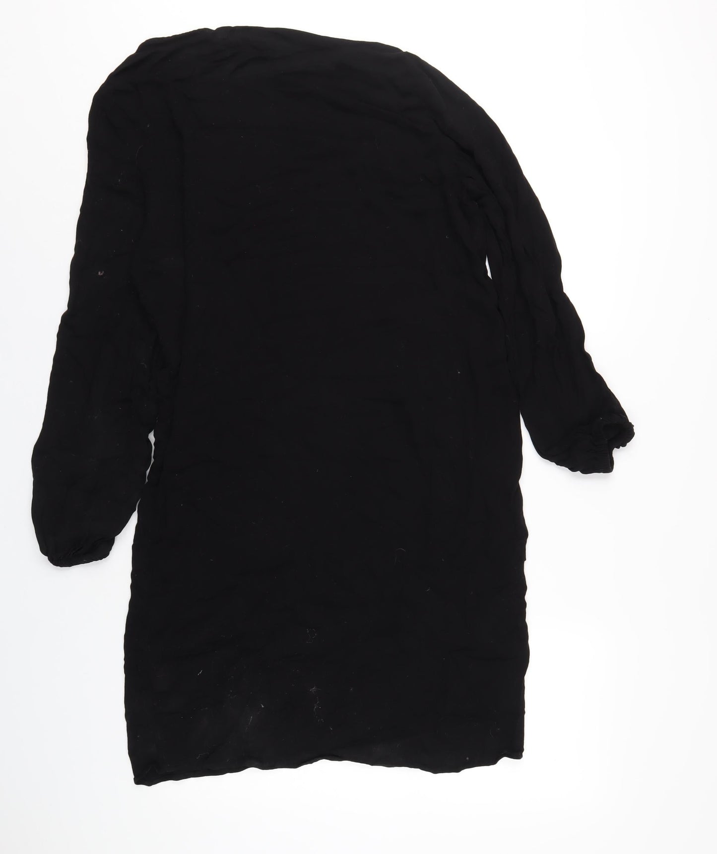 H&M Womens Black Viscose A-Line Size 10 Round Neck Pullover