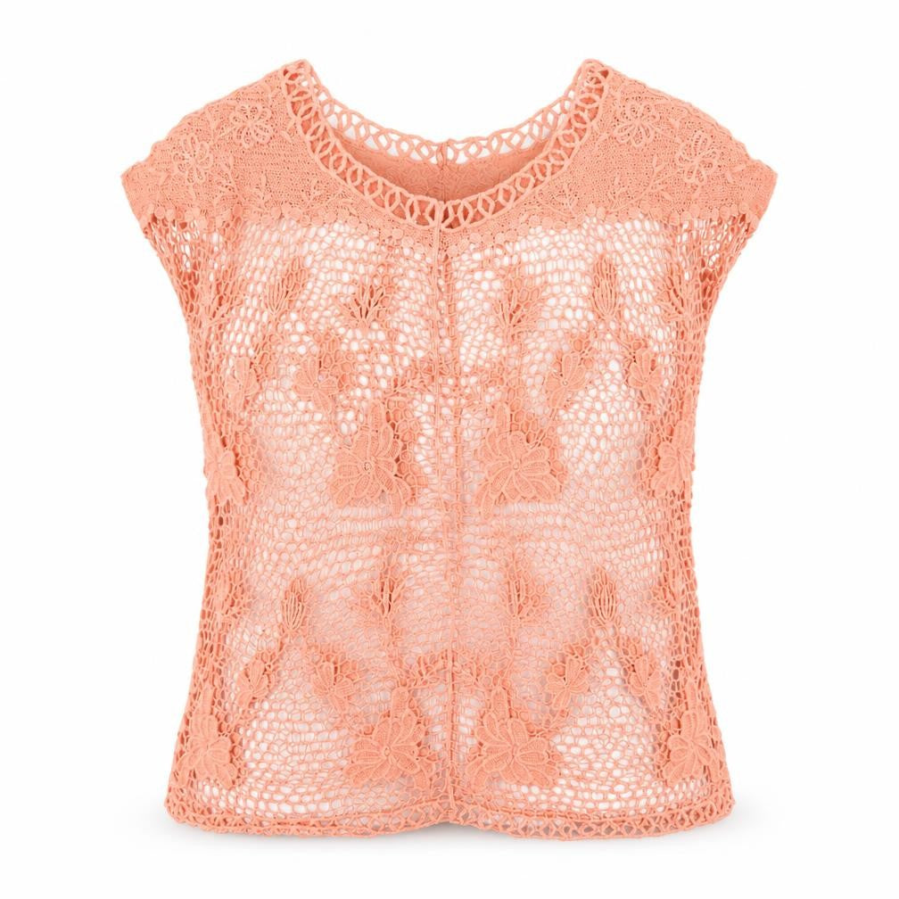 Katies Womens Orange Cotton Basic T-Shirt Size L Round Neck