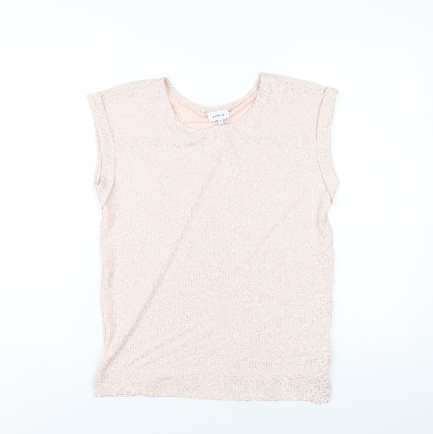 NEXT Womens Pink Polyester Basic T-Shirt Size 6 Round Neck