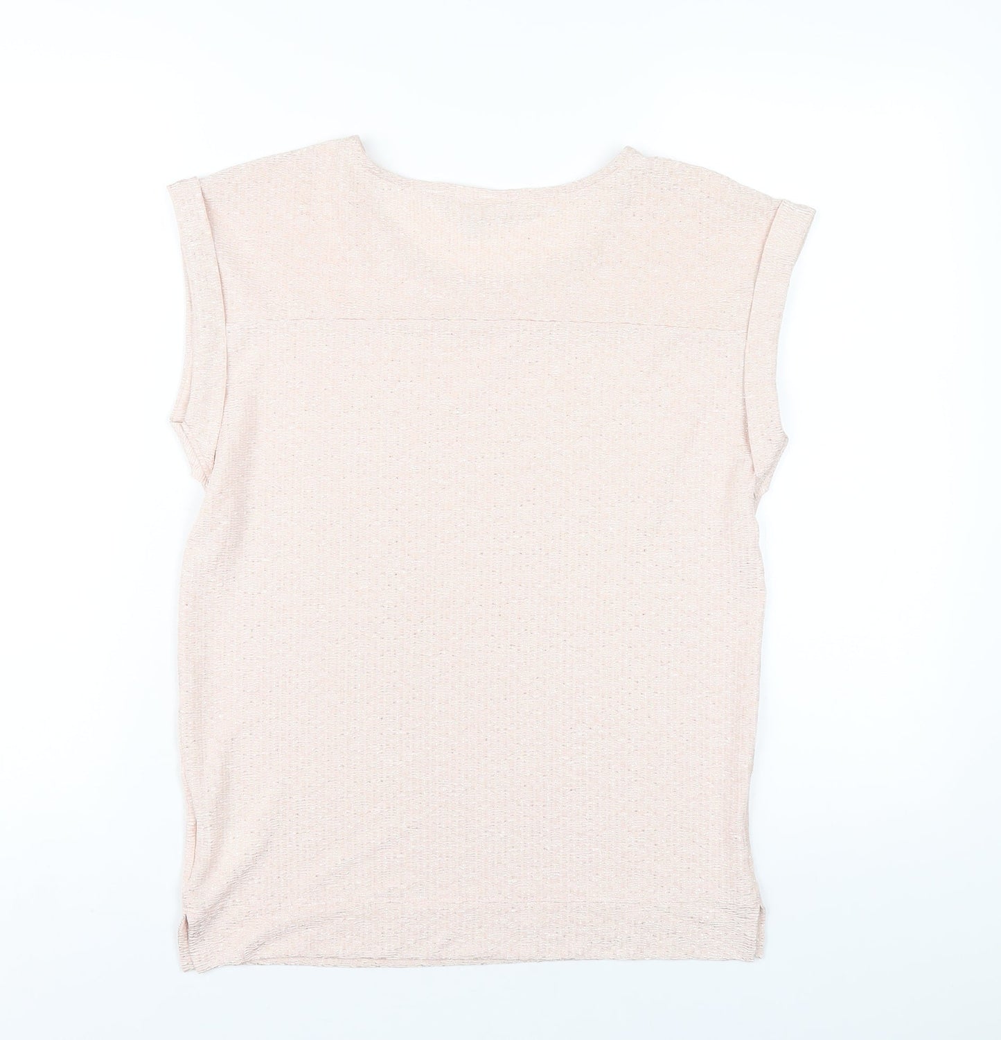 NEXT Womens Pink Polyester Basic T-Shirt Size 6 Round Neck
