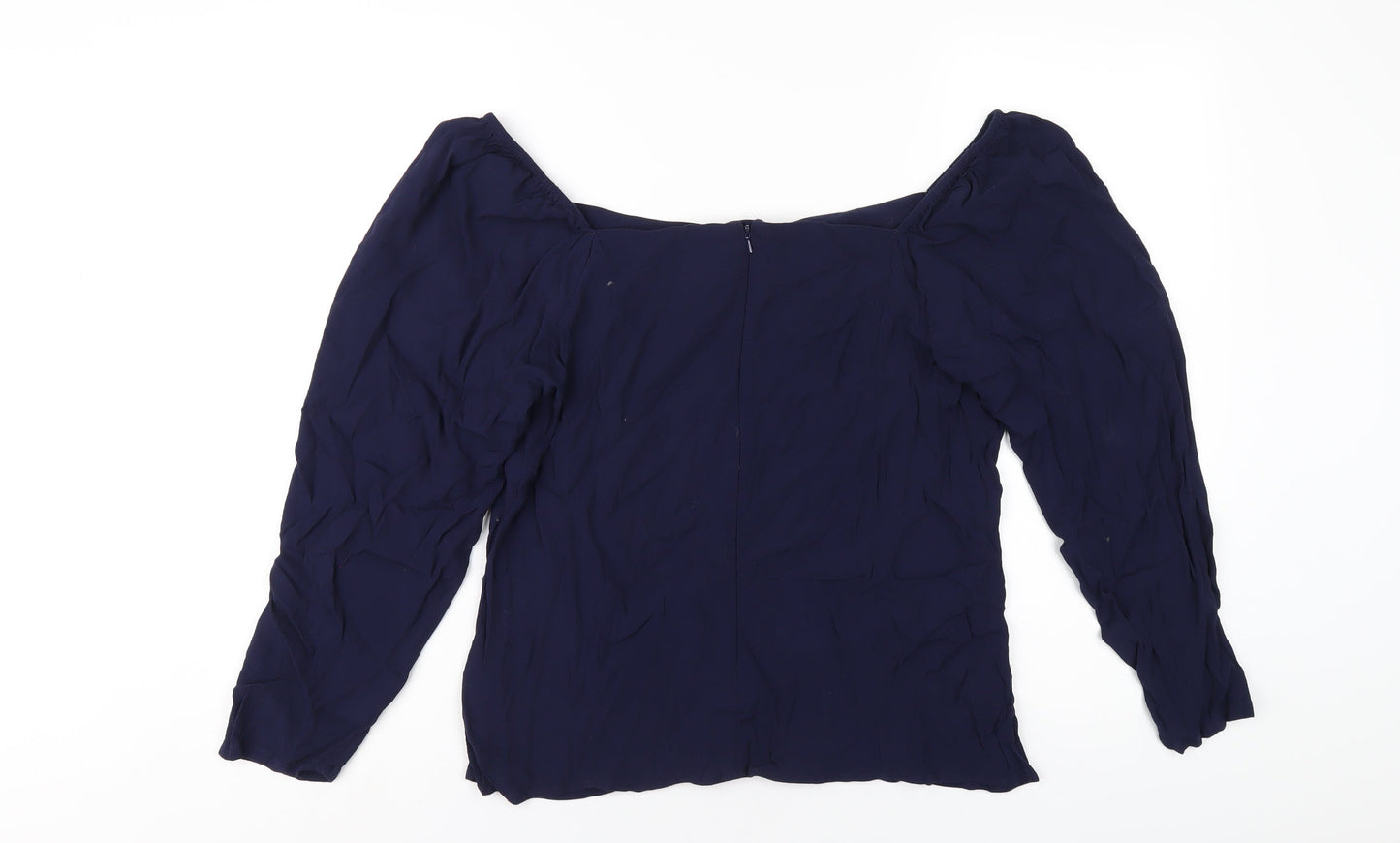 NEXT Womens Blue Viscose Basic T-Shirt Size 18 Square Neck