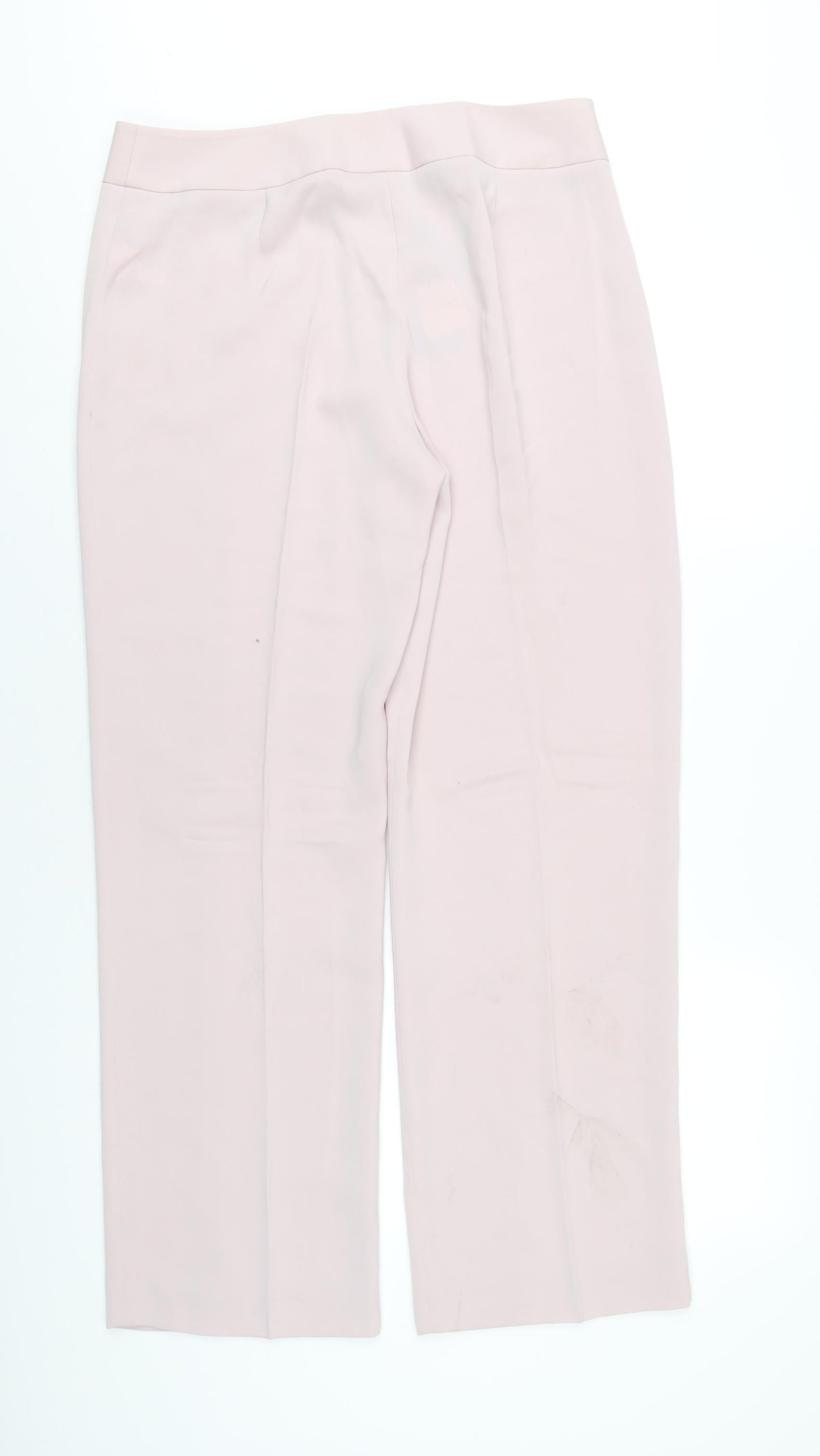 NEXT Womens Pink Polyester Trousers Size 14 L32 in Regular Zip