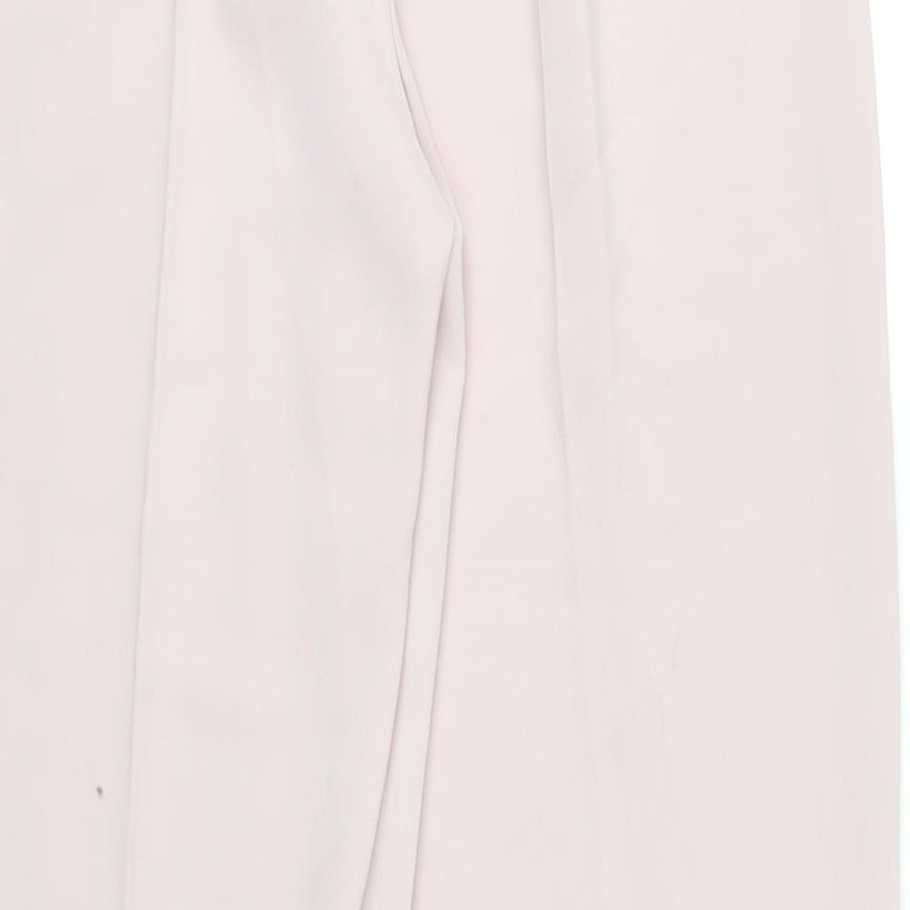 NEXT Womens Pink Polyester Trousers Size 14 L32 in Regular Zip