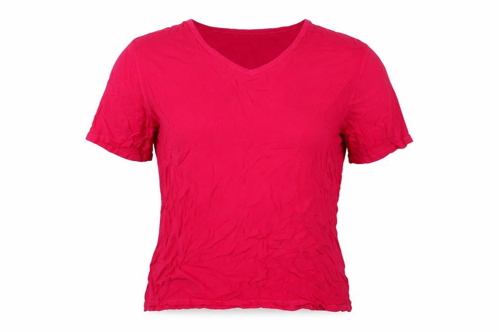 Marks & Spencer Womens Pink Viscose Basic T-Shirt Size 12 V-Neck