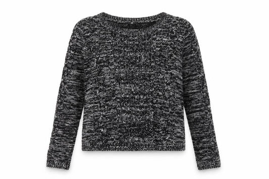 H&M Womens Black Crew Neck Cotton Pullover Jumper Size S
