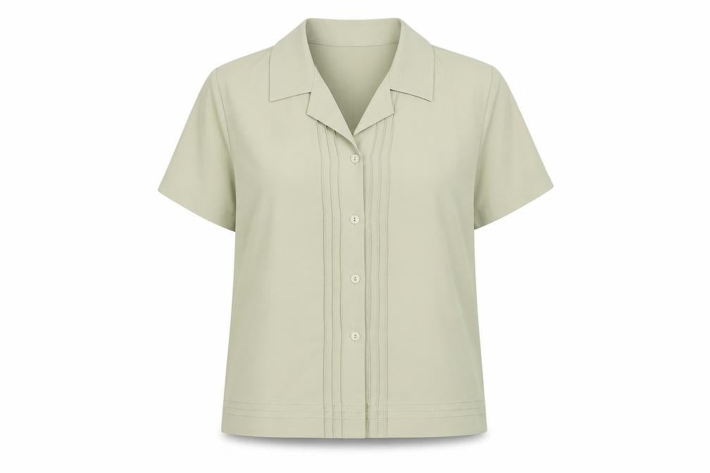 Berkertex Womens Green Polyester Basic Button-Up Size 16 Collared